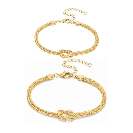 Bracelets Couple Nœud d'Éternité (Lot de 2)