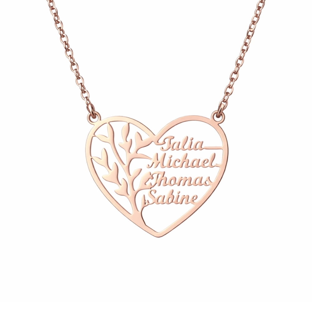 Collier Cœur Familial Arbre de Vie