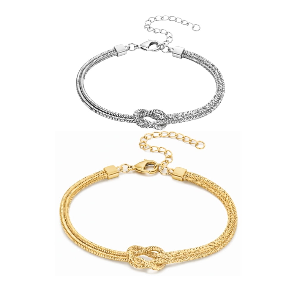 Bracelets Couple Nœud d'Éternité (Lot de 2)