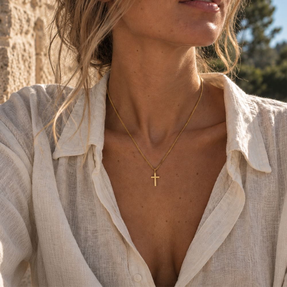 Collier avec croix | Or 18K