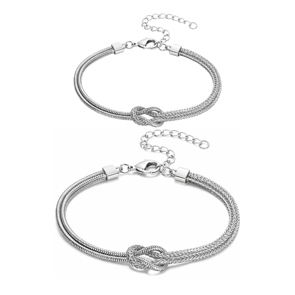 Bracelets Couple Nœud d'Éternité (Lot de 2)
