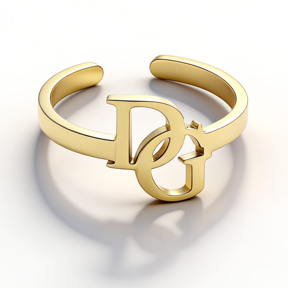 Bague à initiales entrelacées – Monogramme personnalisé