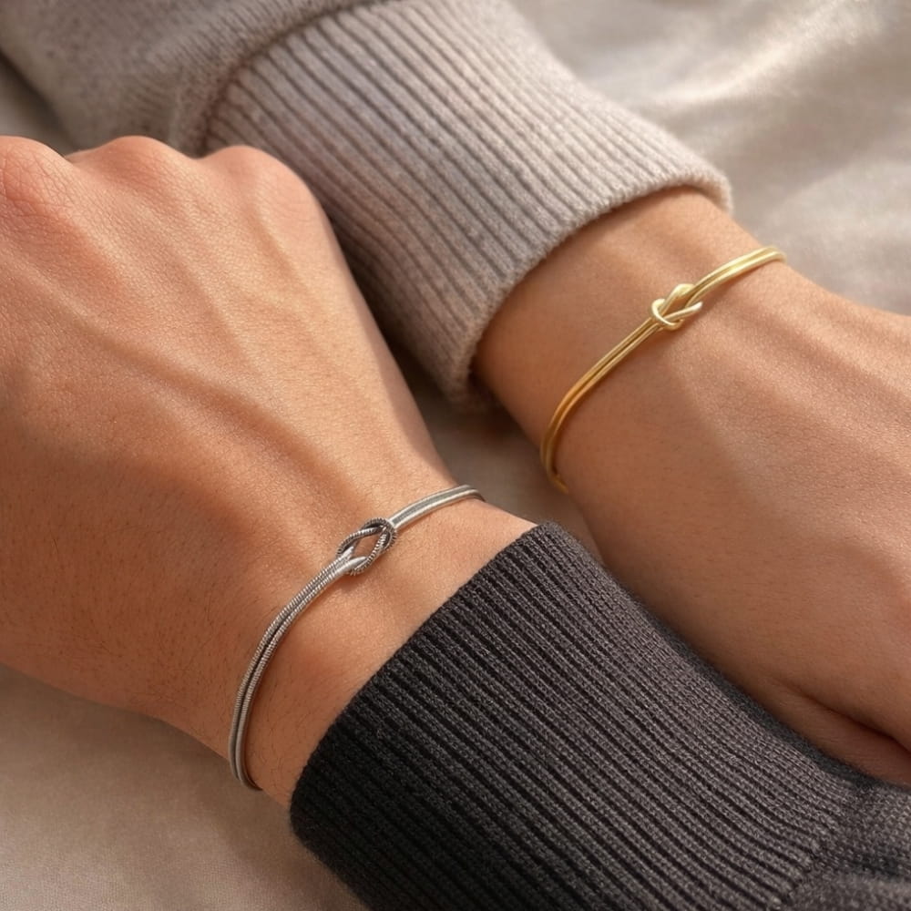 Bracelets Couple Nœud d'Éternité (Lot de 2)