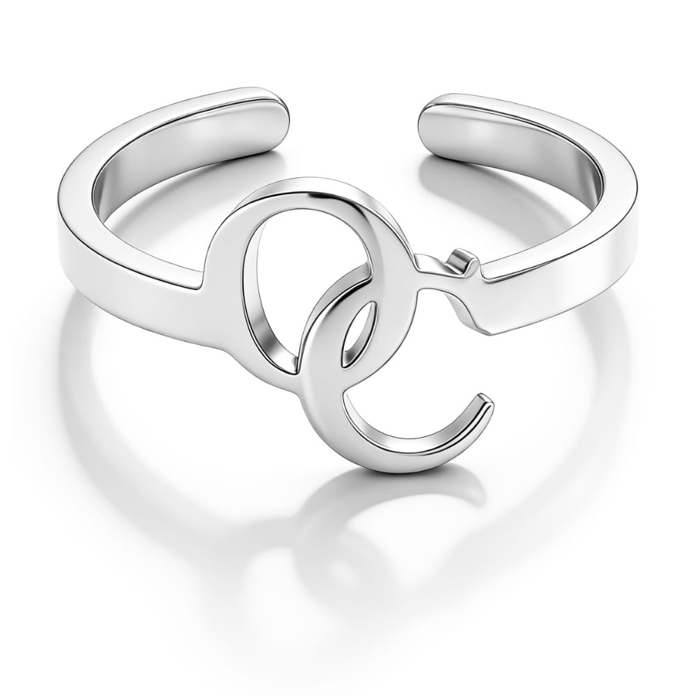 Bague à initiales entrelacées – Monogramme personnalisé