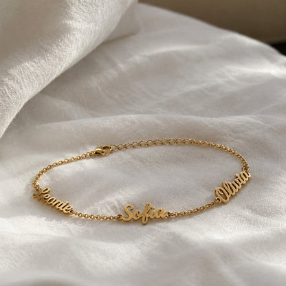 Bracelet Personnalisable avec 3 Prénoms