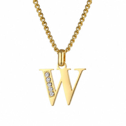 Collier de Lettres avec Pierres en Zirconium