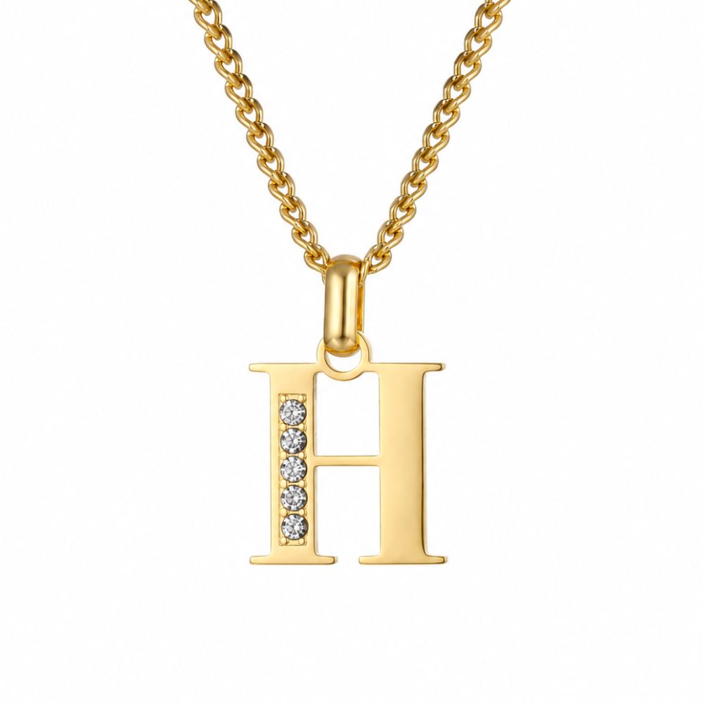 Collier de Lettres avec Pierres en Zirconium
