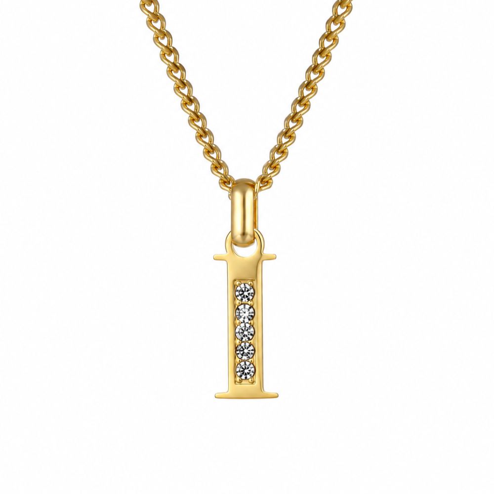 Collier de Lettres avec Pierres en Zirconium