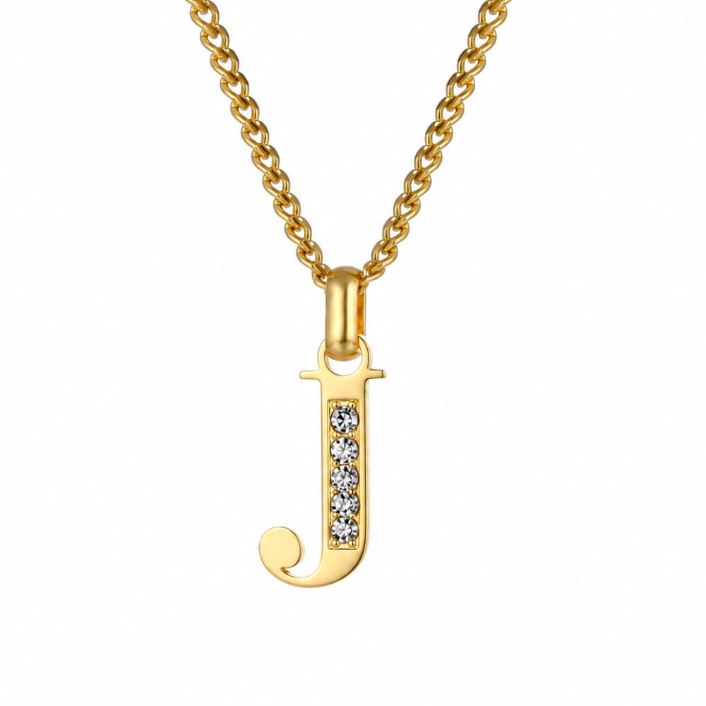 Collier de Lettres avec Pierres en Zirconium