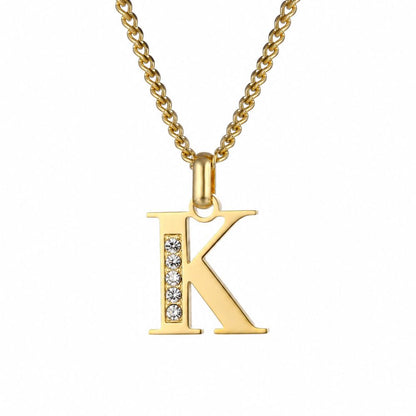 Collier de Lettres avec Pierres en Zirconium