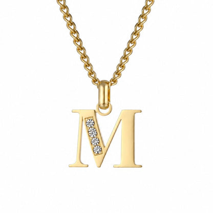 Collier de Lettres avec Pierres en Zirconium
