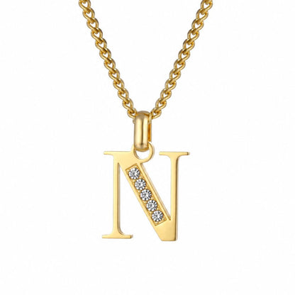 Collier de Lettres avec Pierres en Zirconium