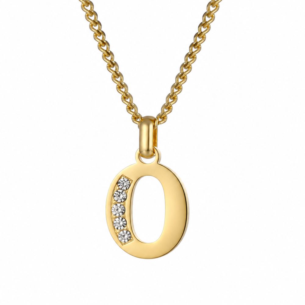 Collier de Lettres avec Pierres en Zirconium
