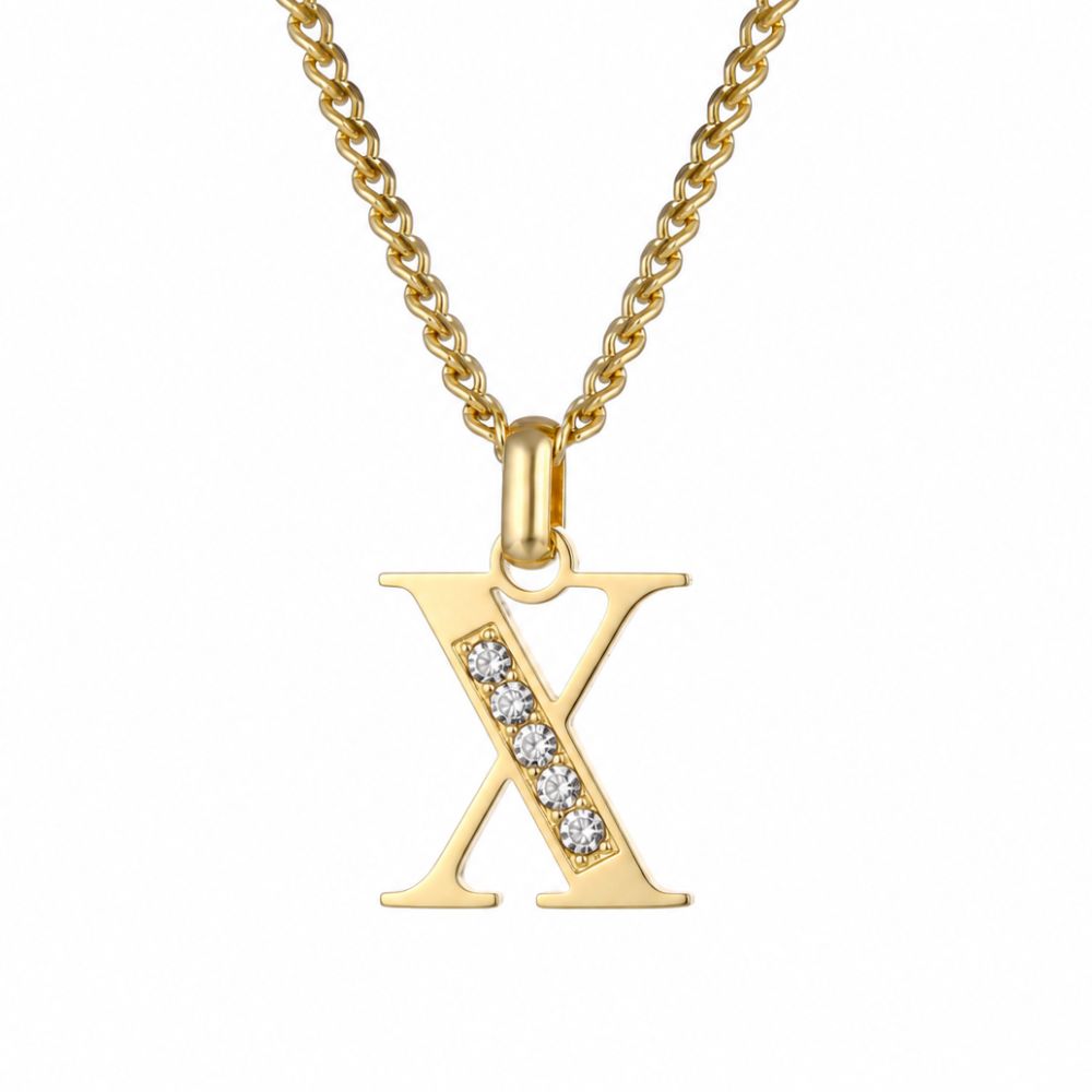 Collier de Lettres avec Pierres en Zirconium
