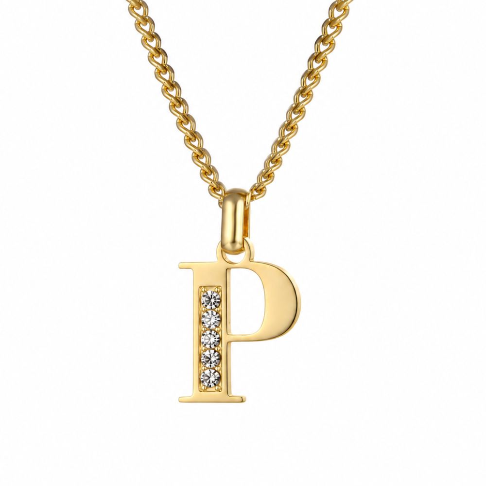 Collier de Lettres avec Pierres en Zirconium