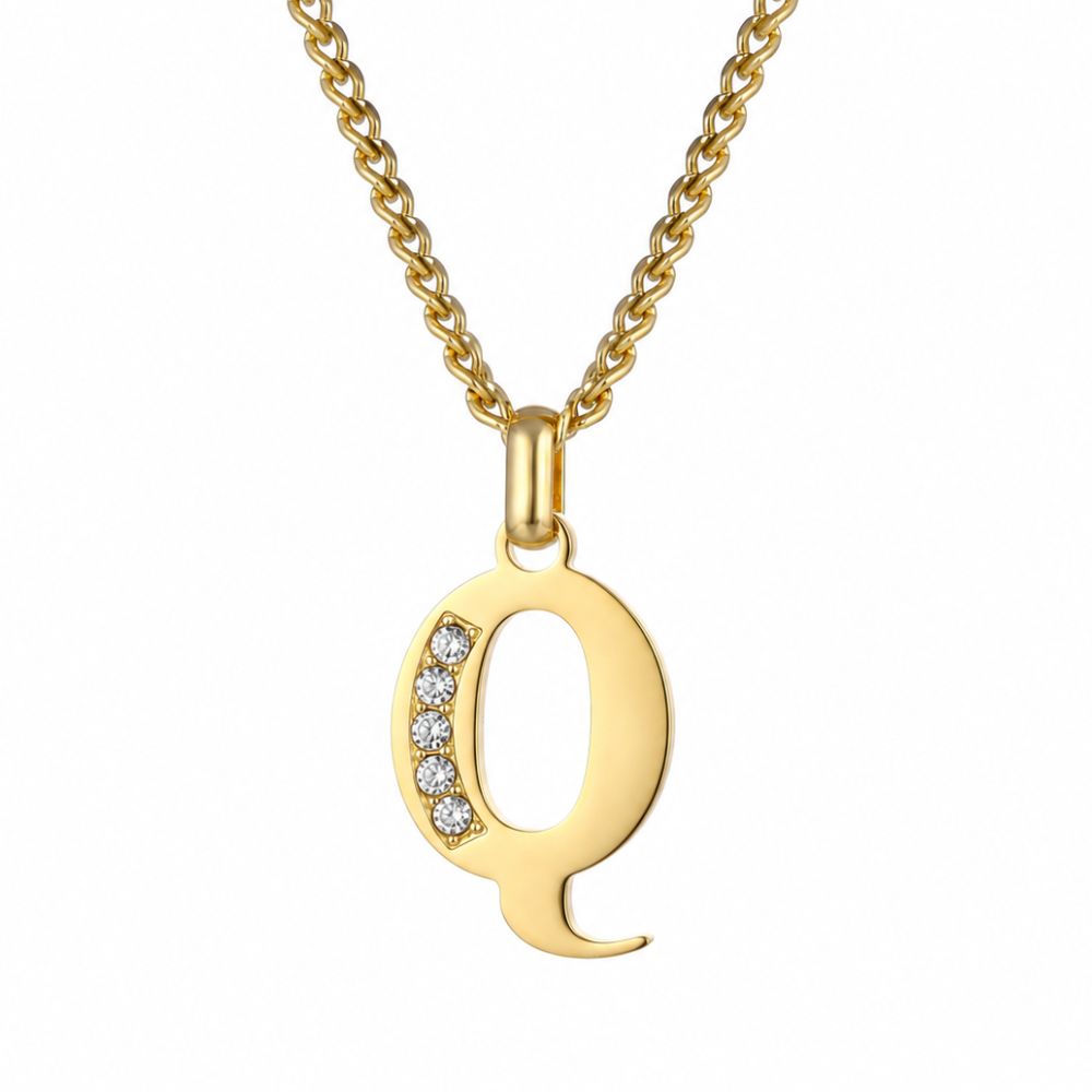 Collier de Lettres avec Pierres en Zirconium