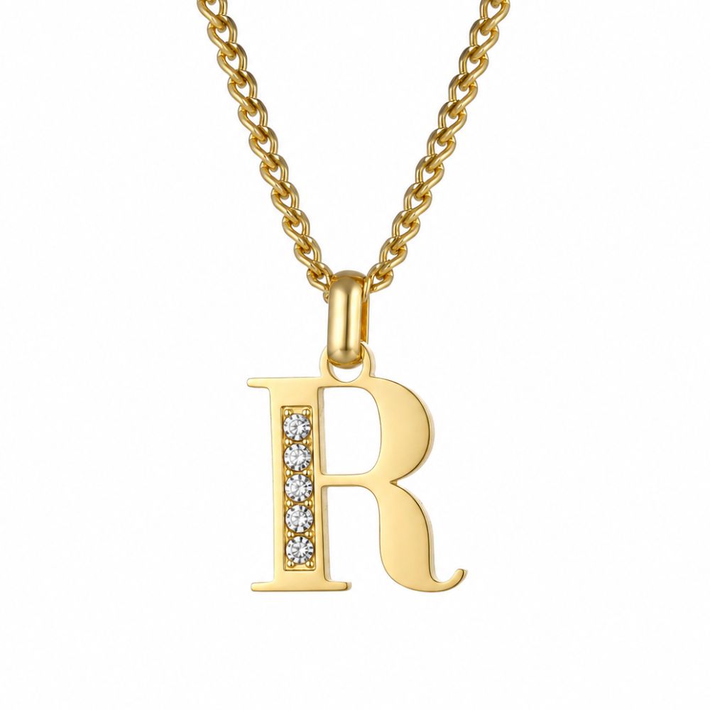 Collier de Lettres avec Pierres en Zirconium