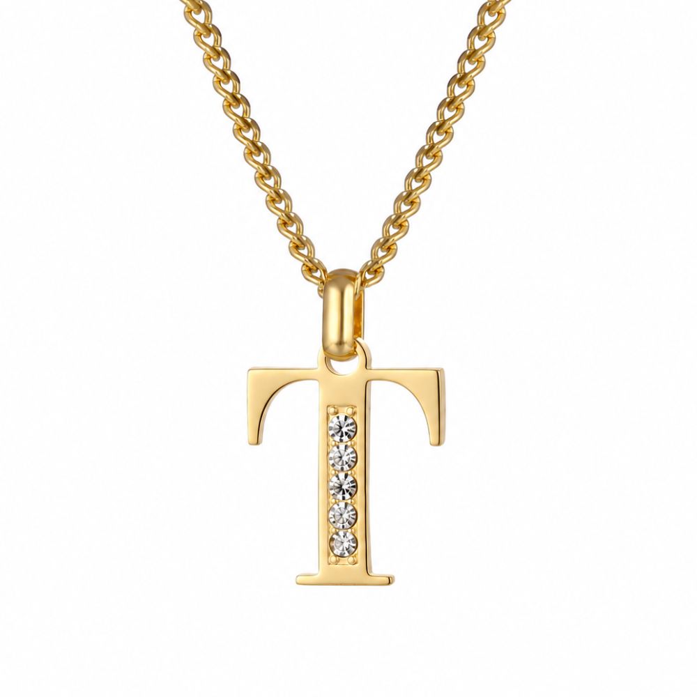Collier de Lettres avec Pierres en Zirconium
