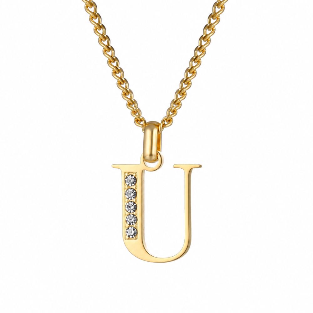 Collier de Lettres avec Pierres en Zirconium