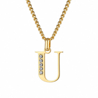 Collier de Lettres avec Pierres en Zirconium