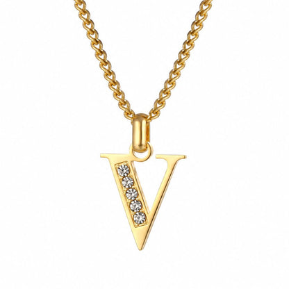 Collier de Lettres avec Pierres en Zirconium