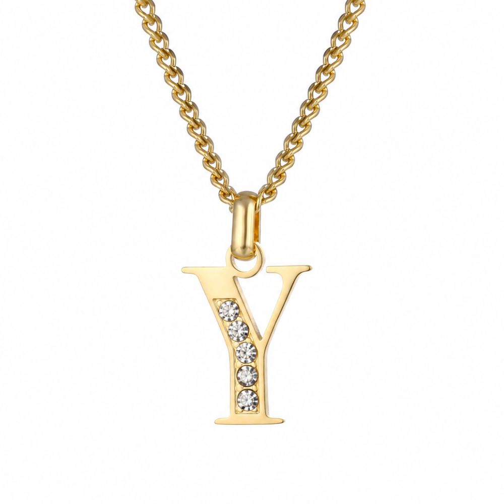 Collier de Lettres avec Pierres en Zirconium