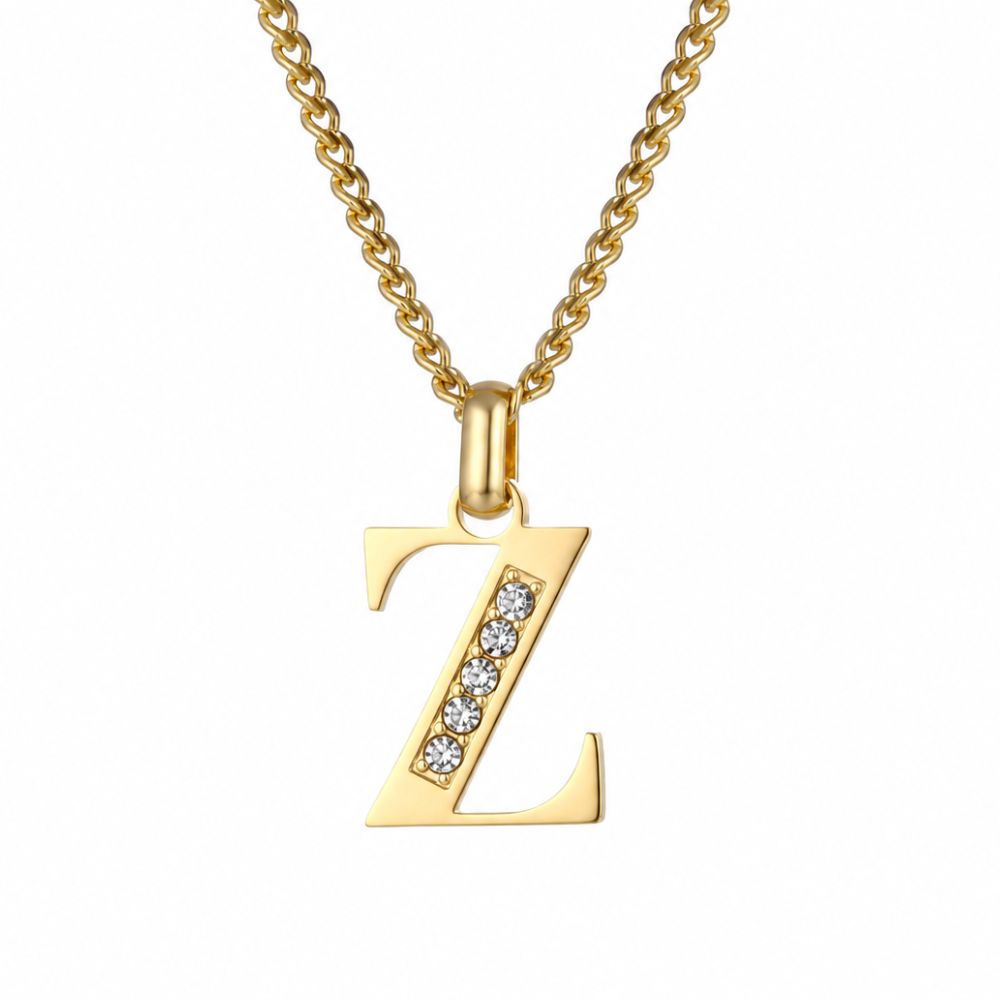 Collier de Lettres avec Pierres en Zirconium