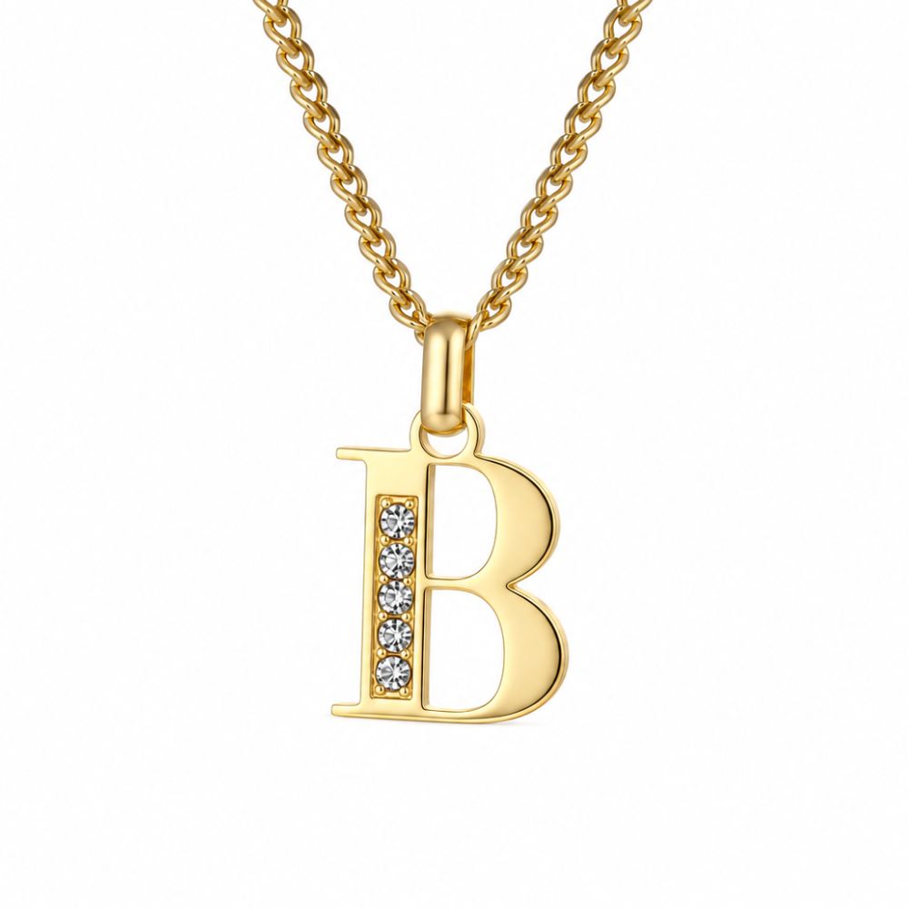 Collier de Lettres avec Pierres en Zirconium