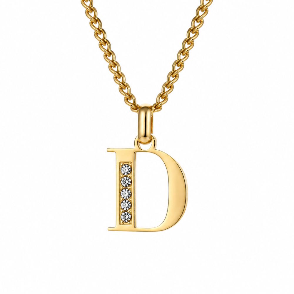 Collier de Lettres avec Pierres en Zirconium