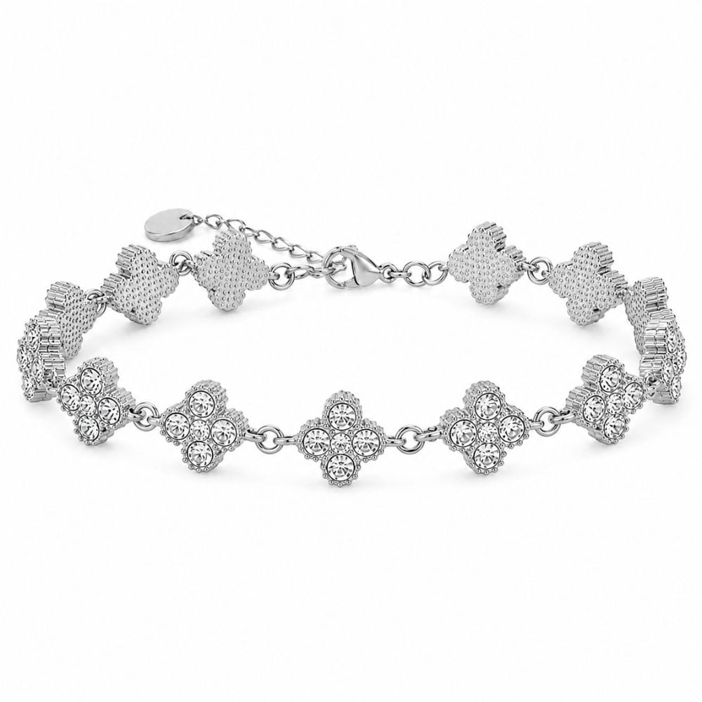 Bracelet trèfle avec zircons