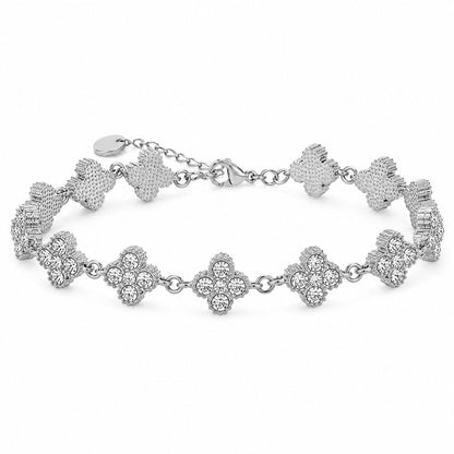 Bracelet trèfle avec zircons