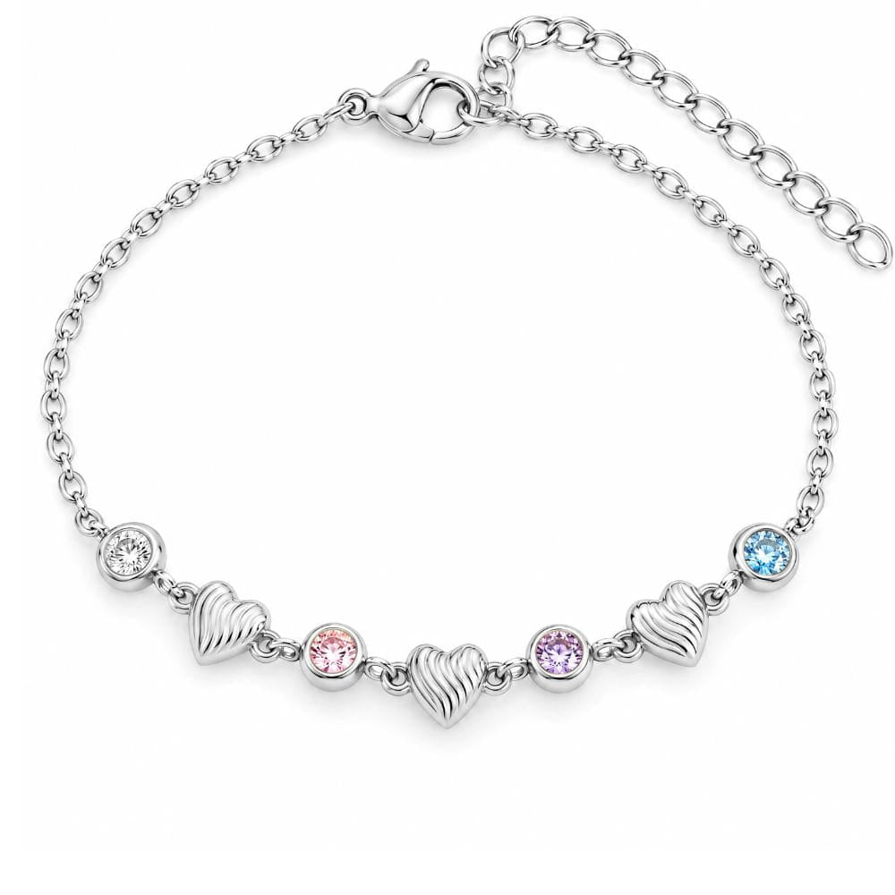 Bracelet coeur avec pierres de naissance