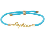 Bracelet Corde Personnalis avec Prenom bleu clair
