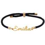 Bracelet Corde Personnalis avec Prenom noir