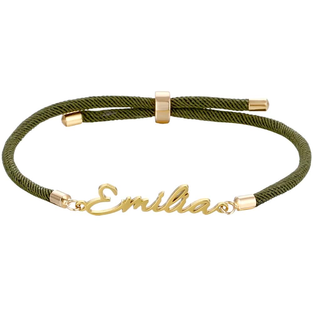 Bracelet Corde Personnalis avec Prenom olive