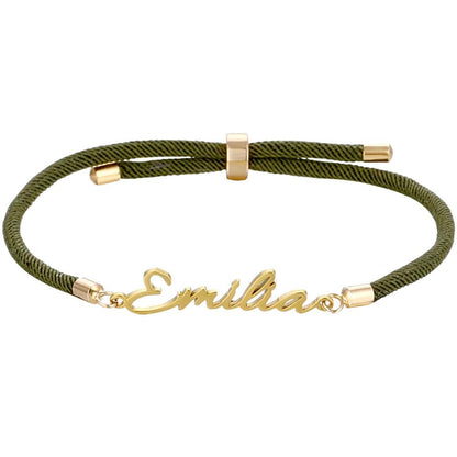 Bracelet Corde Personnalis avec Prenom olive