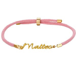 Bracelet Corde Personnalis avec Prenom rose 