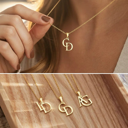 Collier monogramme personnalisé – Initiales entrelacées