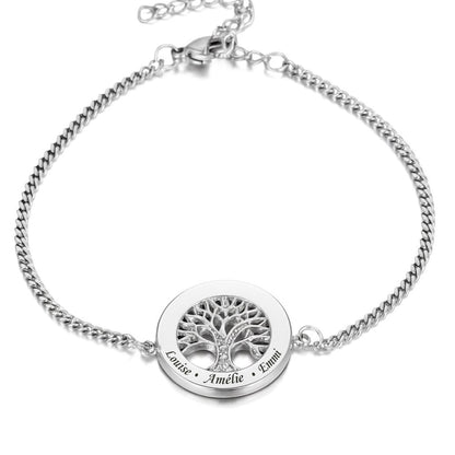 Bracelet arbre de vie avec pierres en zirconium