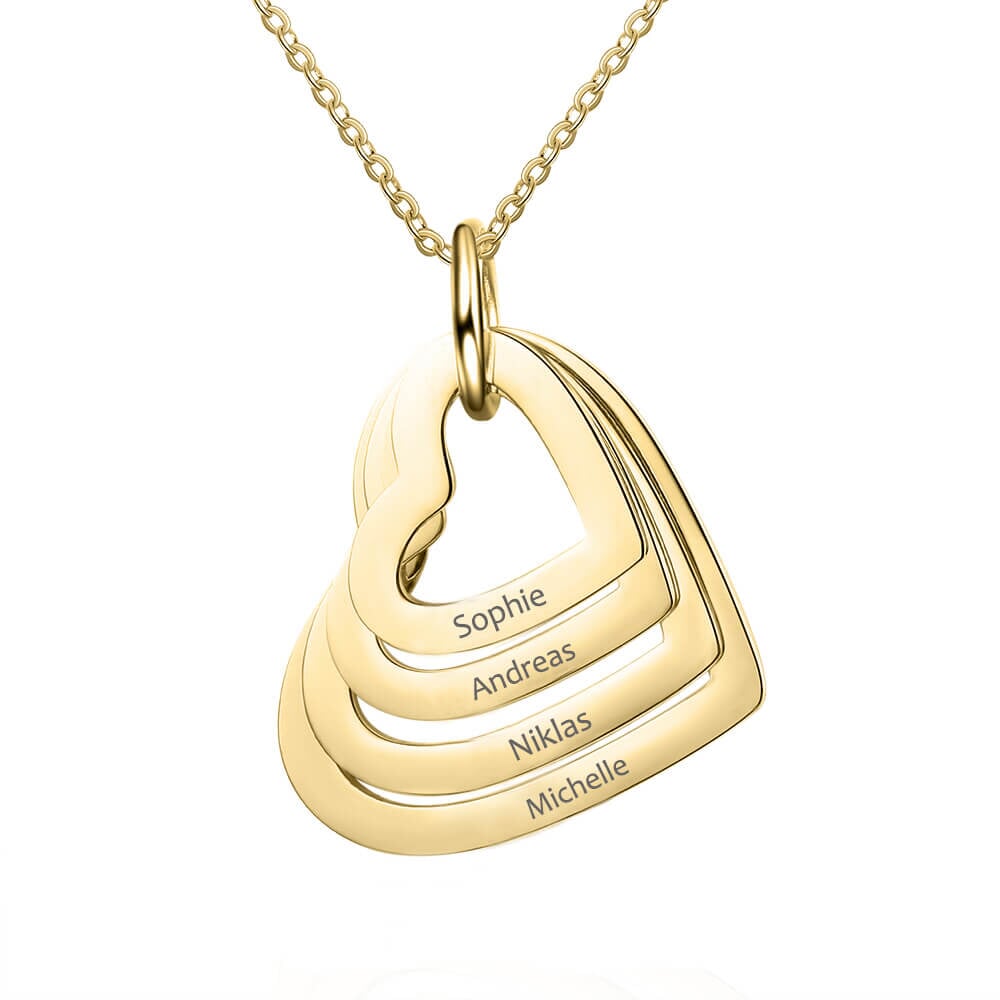 Collier avec cœurs personnalisés