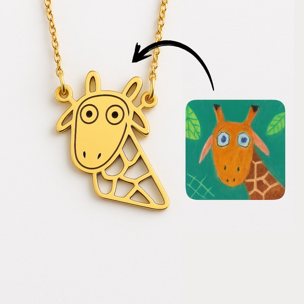 Dessin d'enfant en collier ou pendentif