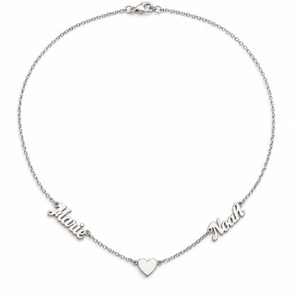 Collier cœur avec deux prénoms