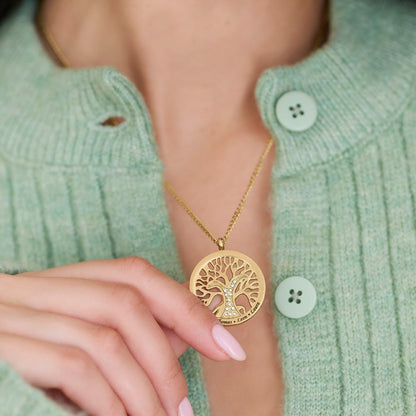 Collier arbre de vie personnalisé avec pierres en zirconium