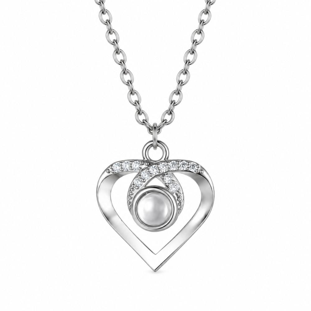 Collier de projection photo personnalisé avec zirconium