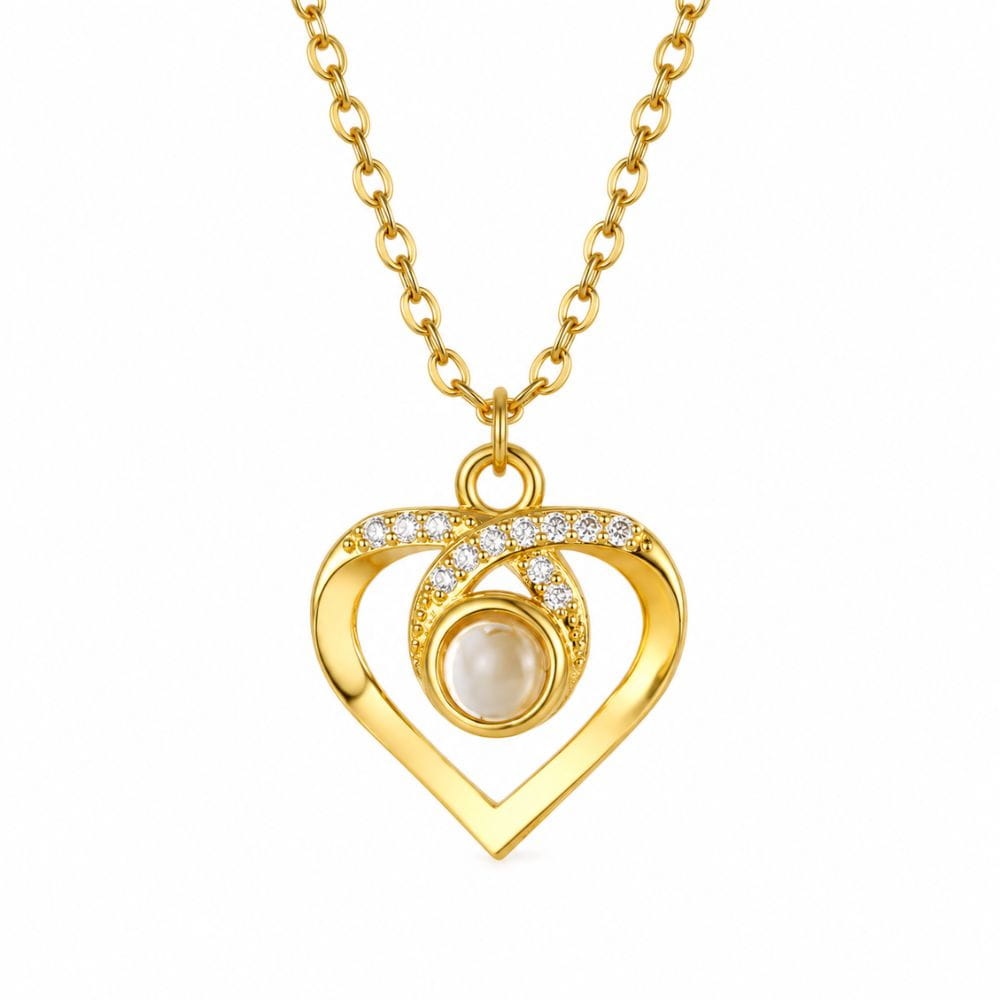 Collier de projection photo personnalisé avec zirconium
