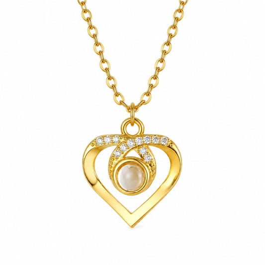 Collier de projection photo personnalisé avec zirconium