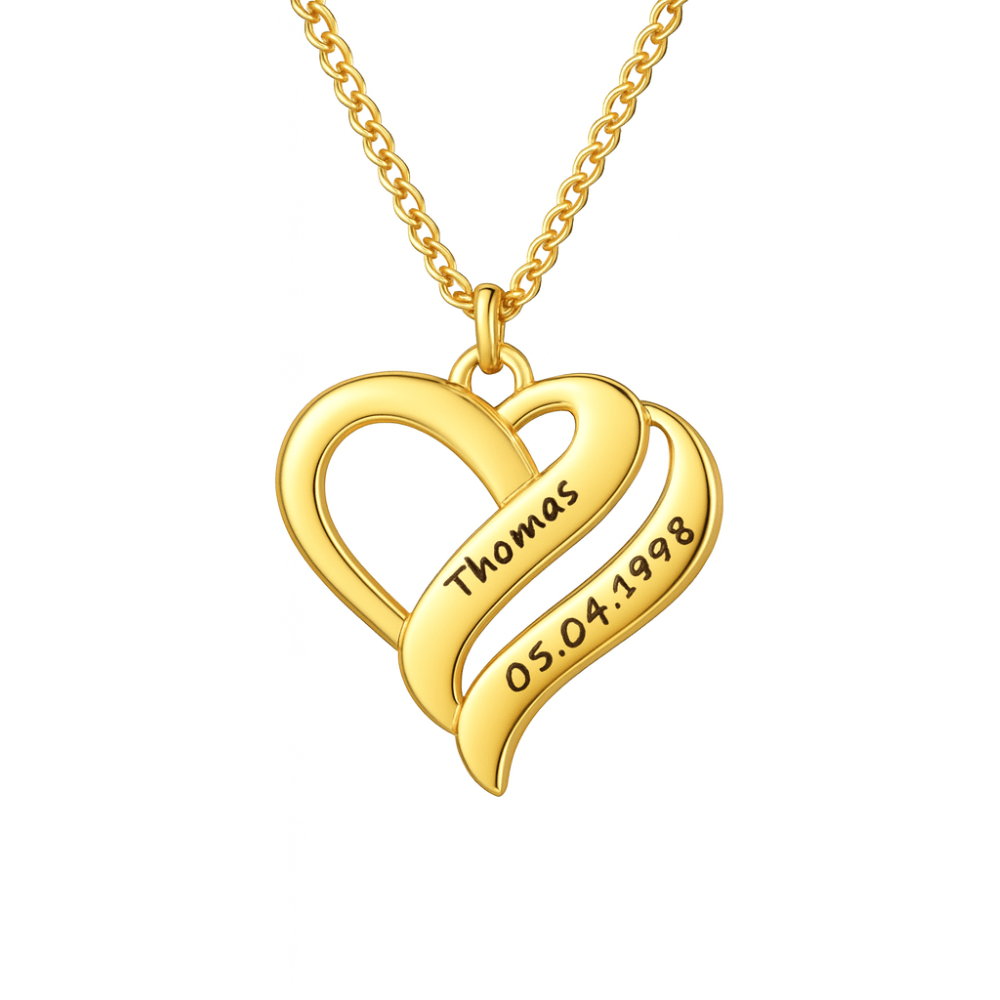 Collier avec cœurs unis