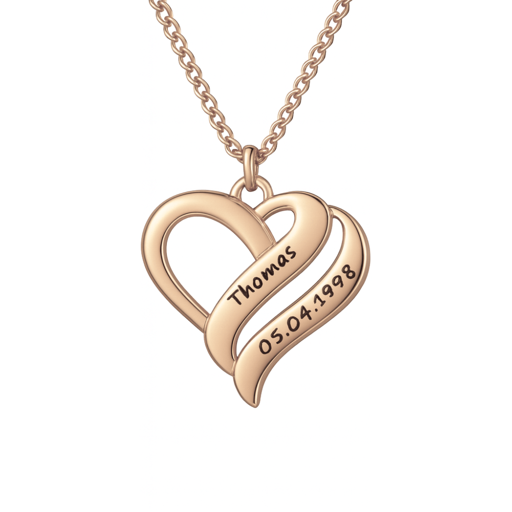 Collier avec cœurs unis