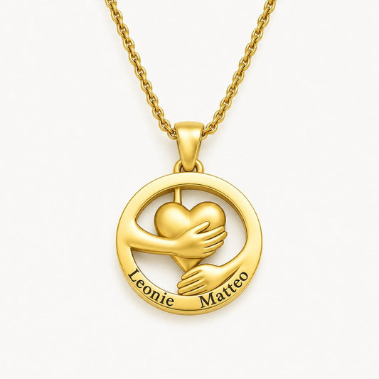 Collier Cœur Enlacé – Gravure Personnalisée