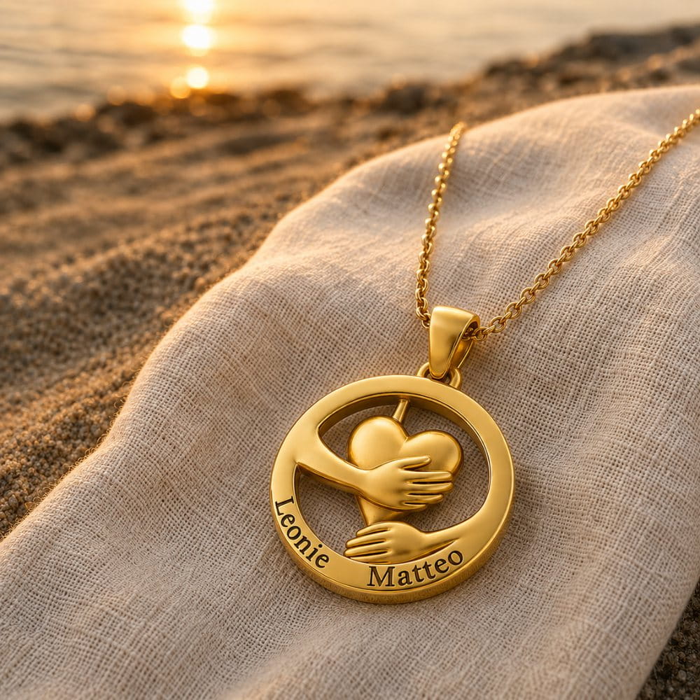 Collier Cœur Enlacé – Gravure Personnalisée